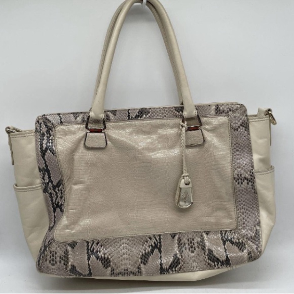 Cole Haan Python Print Leather Inner Pocket Doubl… - image 1